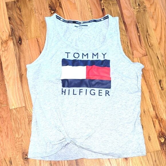 💙3 for $30💙 Tommy Hilfiger Sport Logo Tank Top Tied Knot Large - Picture 1 of 3